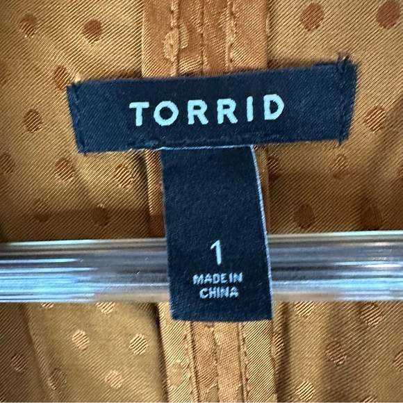 TORRID Women’s Size 1 1X 14-16 Jacket Coat Topper Polka-Dot Trench Style - Picture 13 of 16